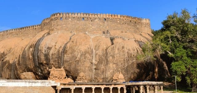 The rock fort at Thirumayam, Pudukkottai district